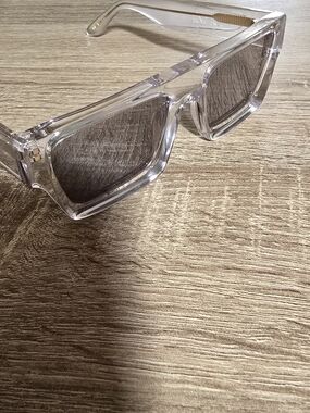DEZI Clear Frame Sunglasses with Gray Lenses